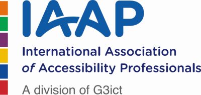 IAAP Stacked logo, colorbar on left
