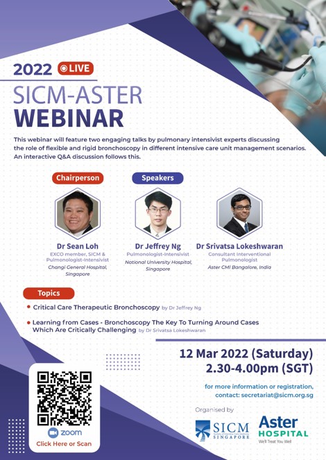 This webinar will feature two engaging talks by pulmonary intensivists experts discussing the role of flexible and rigid bronchoscopy in different intensive care unit management scenarios. 