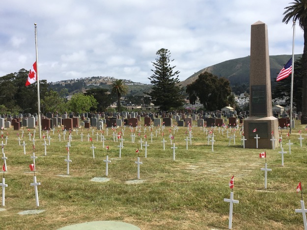 Royal Canadian Legion plot at Greenlawn Cemetery in Colma California