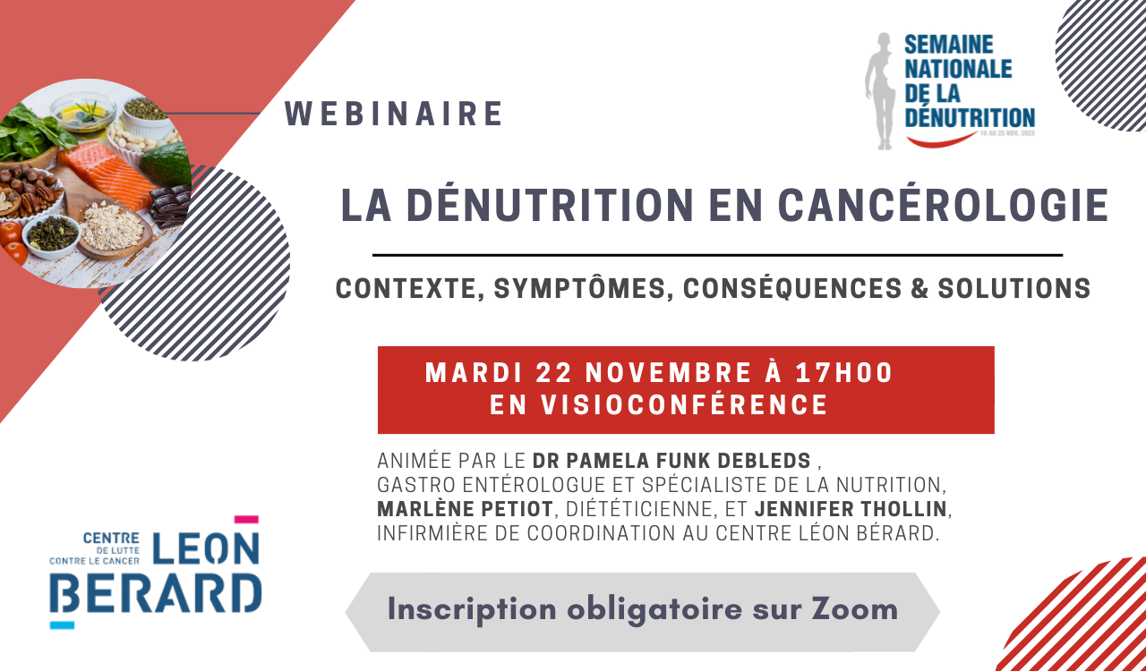 Affiche pour webinaire dénutrition Centre Léon Bérard