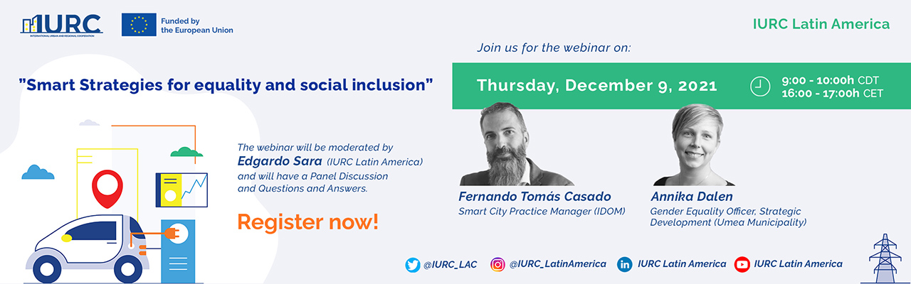 The webinar is organised by the International Urban and Regional Cooperation (IURC) Latin America Programme.
